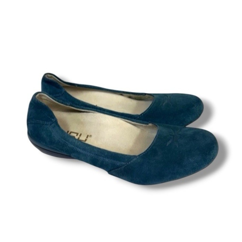 KURU Teal Suede Ballet Flat Women's Size 6.5 EU 37 Plantar Fasciitis Comfort